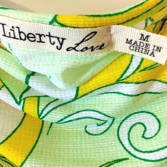 LIBERTY LOVE YELLOW RUCHED STRING TIE BALLOON SLEEVE CROP TOP SIZE JRS MED NWT - Picture 5 of 6